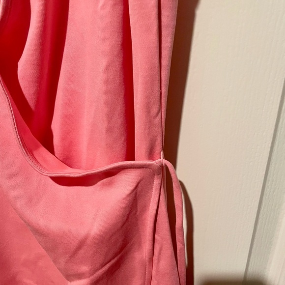 AYR The Yowza Dress XS Agua Fresca Pink Wrap Dress 100% Pima Cotton NWT - Picture 3 of 7